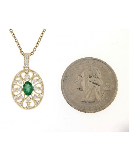 OVAL EMERALD DIAMOND PENDANT (TP1916)