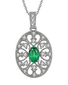 OVAL EMERALD DIAMOND PENDANT (TP1916)