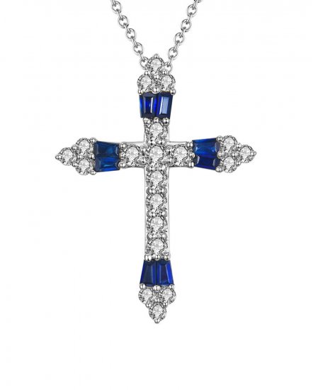 CROSS SAPPHIRE DIAMOND PENDANT (TP1922)