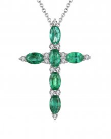 CROSS EMERALD DIAMOND PENDANT (TP1924)