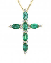 CROSS EMERALD DIAMOND PENDANT (TP1924)