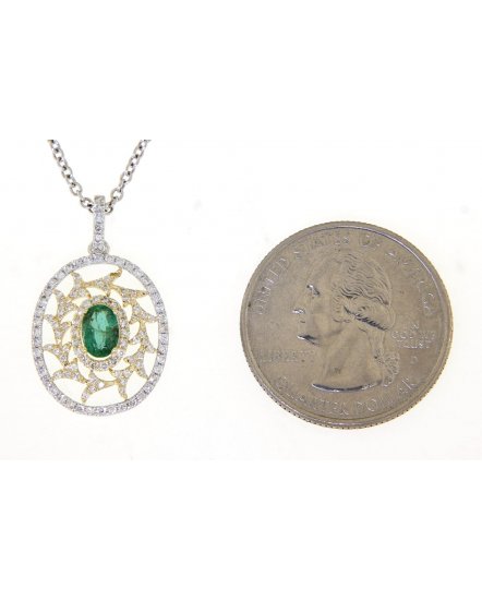 OVAL EMERALD DIAMOND PENDANT (TP1930)