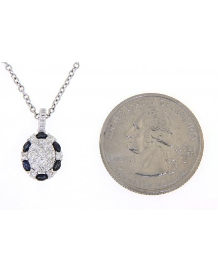 OVAL STYLE SAPPHIRE DIAMOND PENDANT (TP1942)