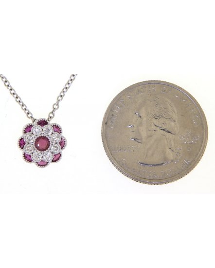 FLORAL STYLE COLORED STONE DIAMOND PENDANT (TP1953)