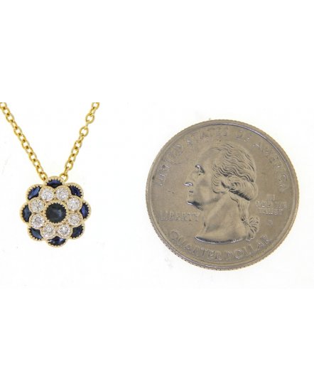 FLORAL STYLE COLORED STONE DIAMOND PENDANT (TP1953)