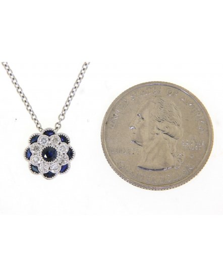 FLORAL STYLE COLORED STONE DIAMOND PENDANT (TP1953)