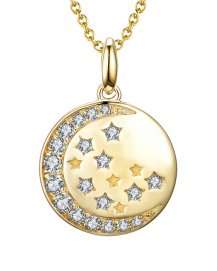 CRESCENT MOON DISC DIAMOND PENDANT (TP1955)