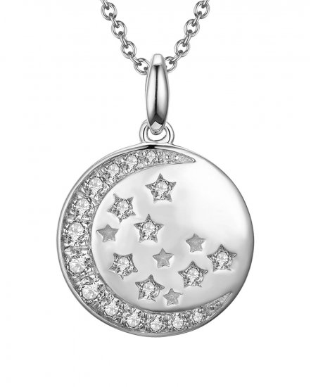 CRESCENT MOON DISC DIAMOND PENDANT (TP1955)