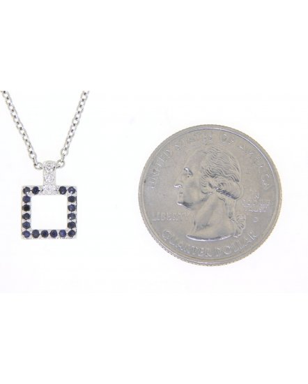 OPEN SQUARE SAPPHIRE DIAMOND PENDANT (TP1958)