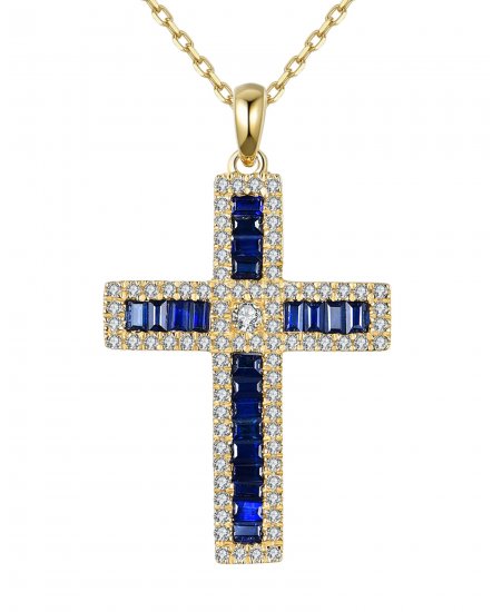 CROSS SAPPHIRE DIAMOND PENDANT (TP1960)