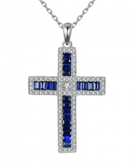 CROSS SAPPHIRE DIAMOND PENDANT (TP1960)
