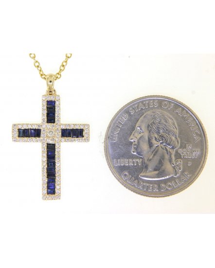 CROSS SAPPHIRE DIAMOND PENDANT (TP1960)