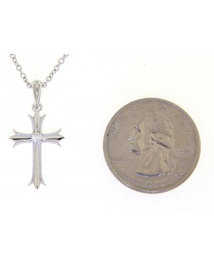 CROSS SOLITAIRE DIAMOND PENDANT (TP1962)