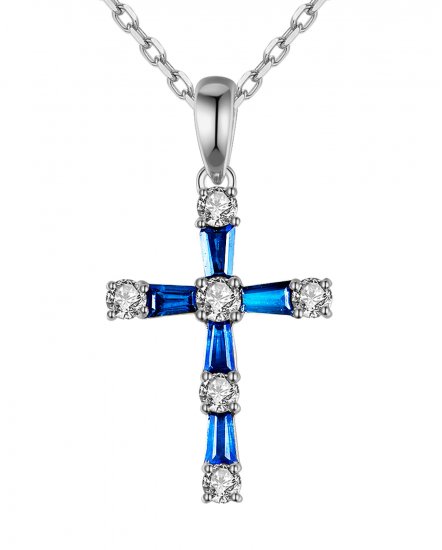 CROSS SAPPHIRE DIAMOND PENDANT (TP1974)