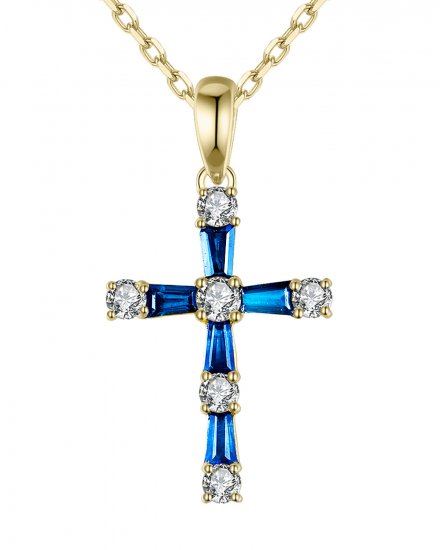 CROSS SAPPHIRE DIAMOND PENDANT (TP1974)