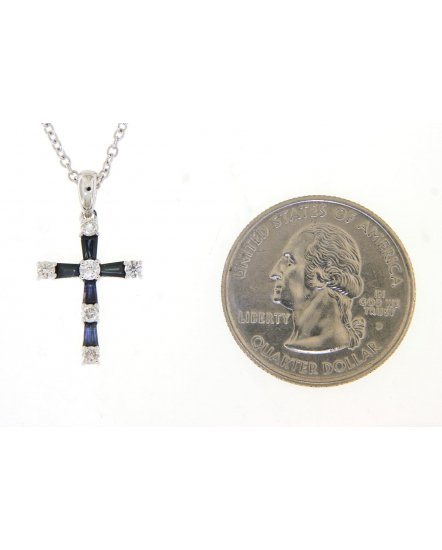 CROSS SAPPHIRE DIAMOND PENDANT (TP1974)