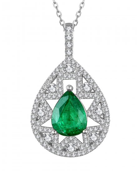 PEAR EMERALD DIAMOND PENDANT (TP1983)