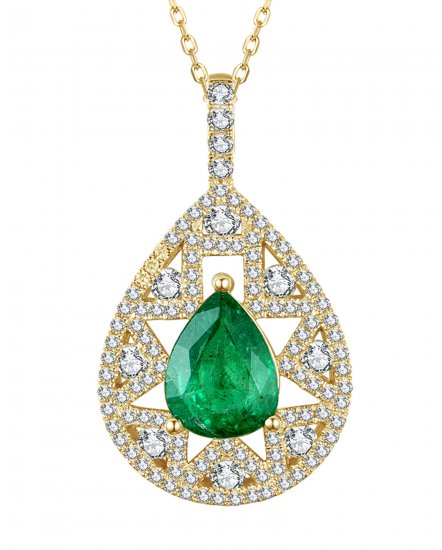 PEAR EMERALD DIAMOND PENDANT (TP1983)