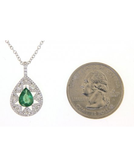PEAR EMERALD DIAMOND PENDANT (TP1983)