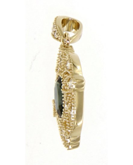 OVAL COLORED STONE DIAMOND PENDANT (TP1988)