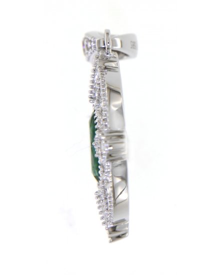 OVAL COLORED STONE DIAMOND PENDANT (TP1988)