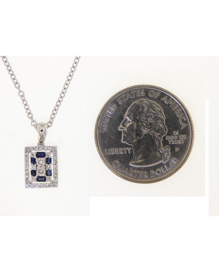RECTANGLE SAPPHIRE DIAMOND PENDANT (TP1994)