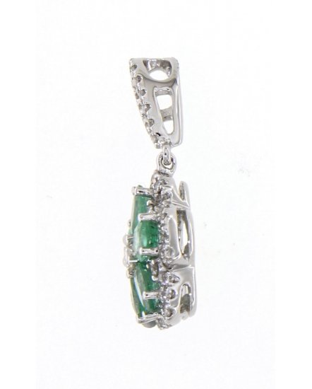 FLORAL STYLE EMERALD DIAMOND PENDANT (TP1996)