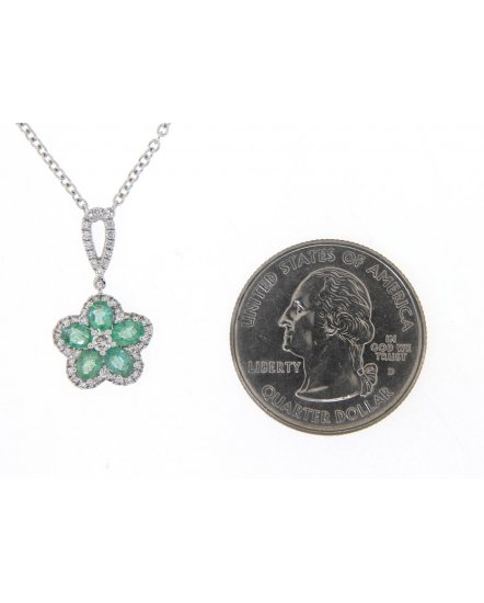 FLORAL STYLE EMERALD DIAMOND PENDANT (TP1996)