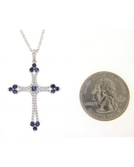 CROSS SAPPHIRE DIAMOND PENDANT (TP2005)