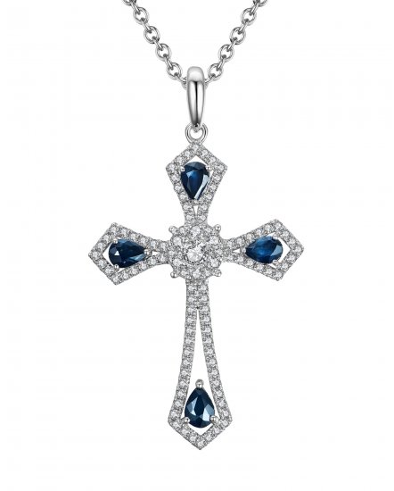 CROSS SAPPHIRE DIAMOND PENDANT (TP2006)