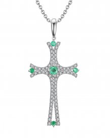CROSS EMERALD DIAMOND PENDANT (TP2008)