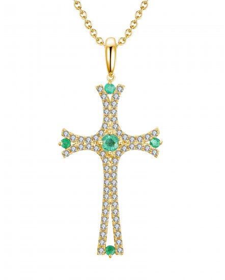 CROSS EMERALD DIAMOND PENDANT (TP2008)