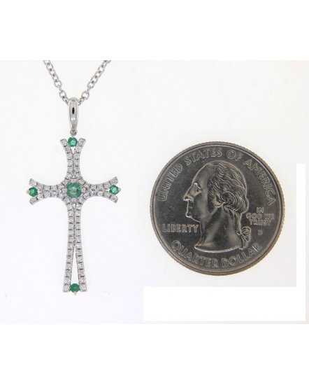 CROSS EMERALD DIAMOND PENDANT (TP2008)