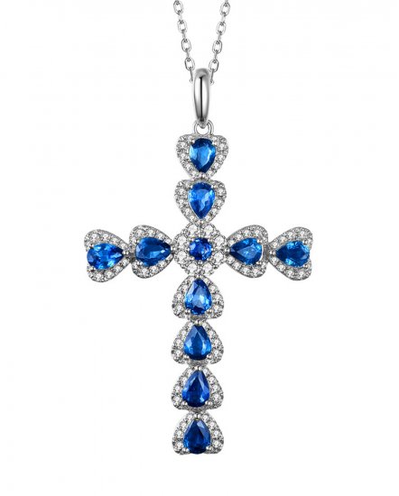 CROSS SAPPHIRE DIAMOND PENDANT (TP2012)