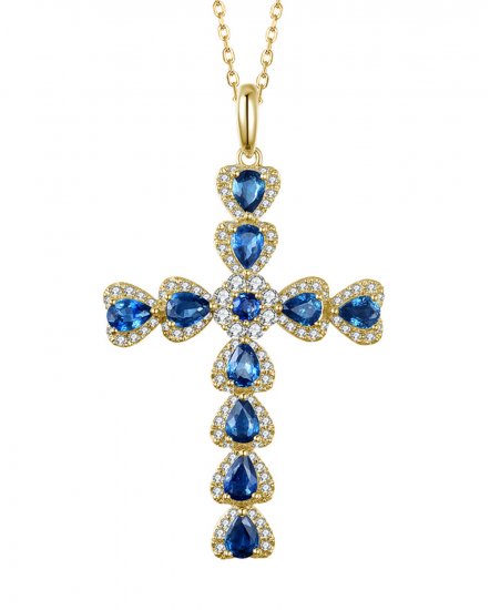 CROSS SAPPHIRE DIAMOND PENDANT (TP2012)