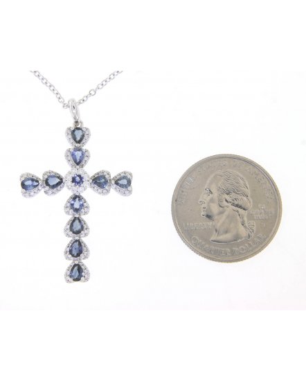 CROSS SAPPHIRE DIAMOND PENDANT (TP2012)