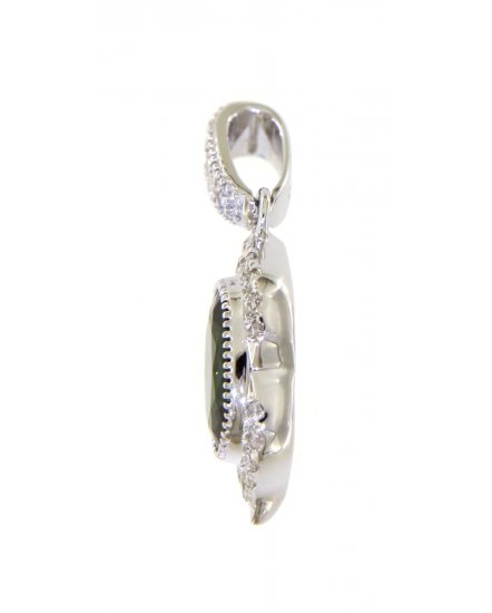 OVAL COLORED STONE DIAMOND PENDANT (TP2015)