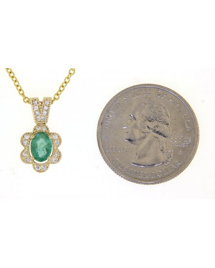OVAL COLORED STONE DIAMOND PENDANT (TP2021)