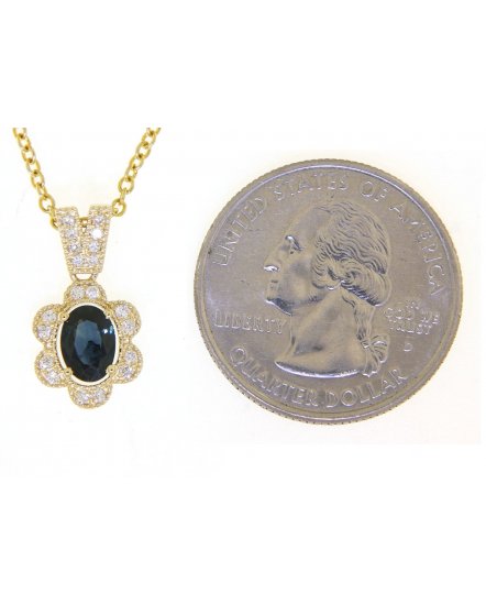 OVAL COLORED STONE DIAMOND PENDANT (TP2021)