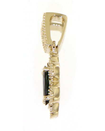 OVAL COLORED STONE DIAMOND PENDANT (TP2021)