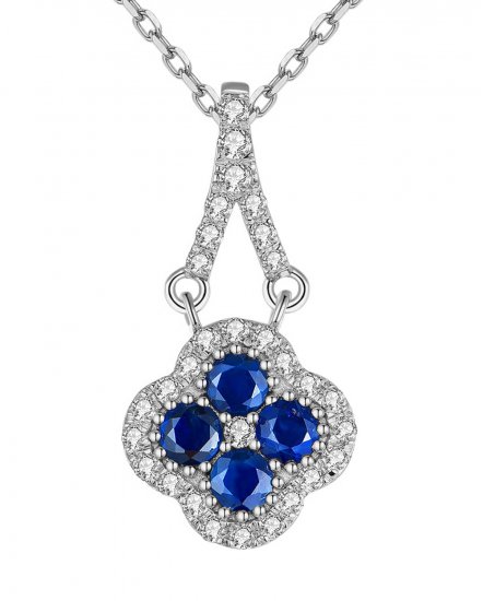 CLOVER STYLE SAPPHIRE DIAMOND PENDANT (TP2027)