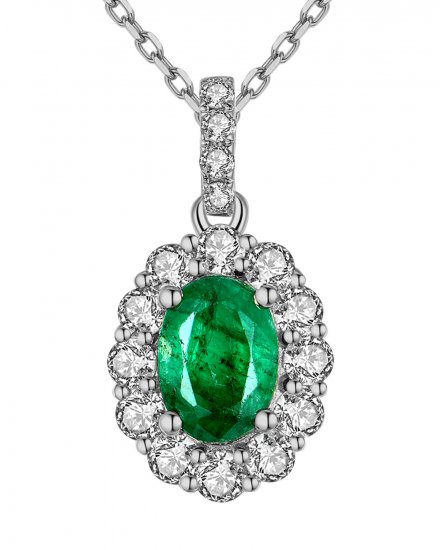 OVAL EMERALD DIAMOND PENDANT (TP2036)