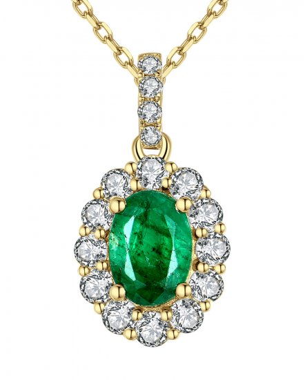 OVAL EMERALD DIAMOND PENDANT (TP2036)