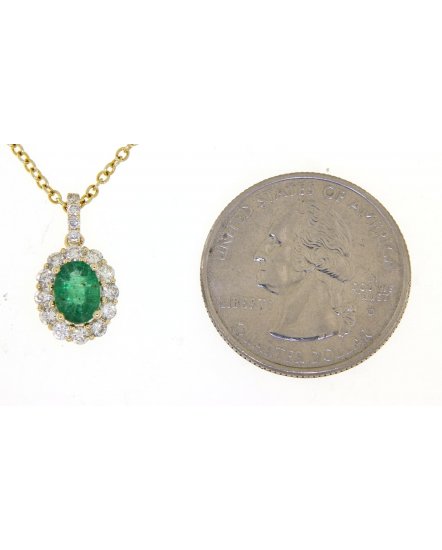 OVAL EMERALD DIAMOND PENDANT (TP2036)