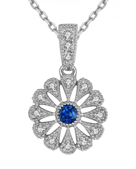 FLORAL STYLE SAPPHIRE DIAMOND PENDANT (TP2042)