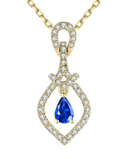 PEAR SAPPHIRE DIAMOND PENDANT (TP2043)