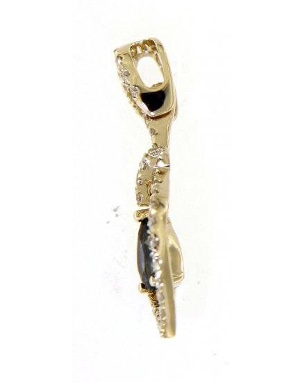 PEAR SAPPHIRE DIAMOND PENDANT (TP2043)
