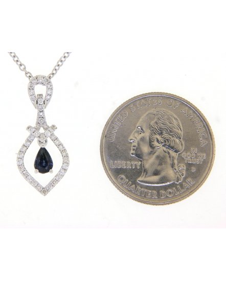 PEAR SAPPHIRE DIAMOND PENDANT (TP2043)