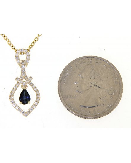 PEAR SAPPHIRE DIAMOND PENDANT (TP2043)