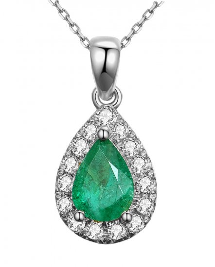 PEAR EMERALD DIAMOND PENDANT (TP2045)